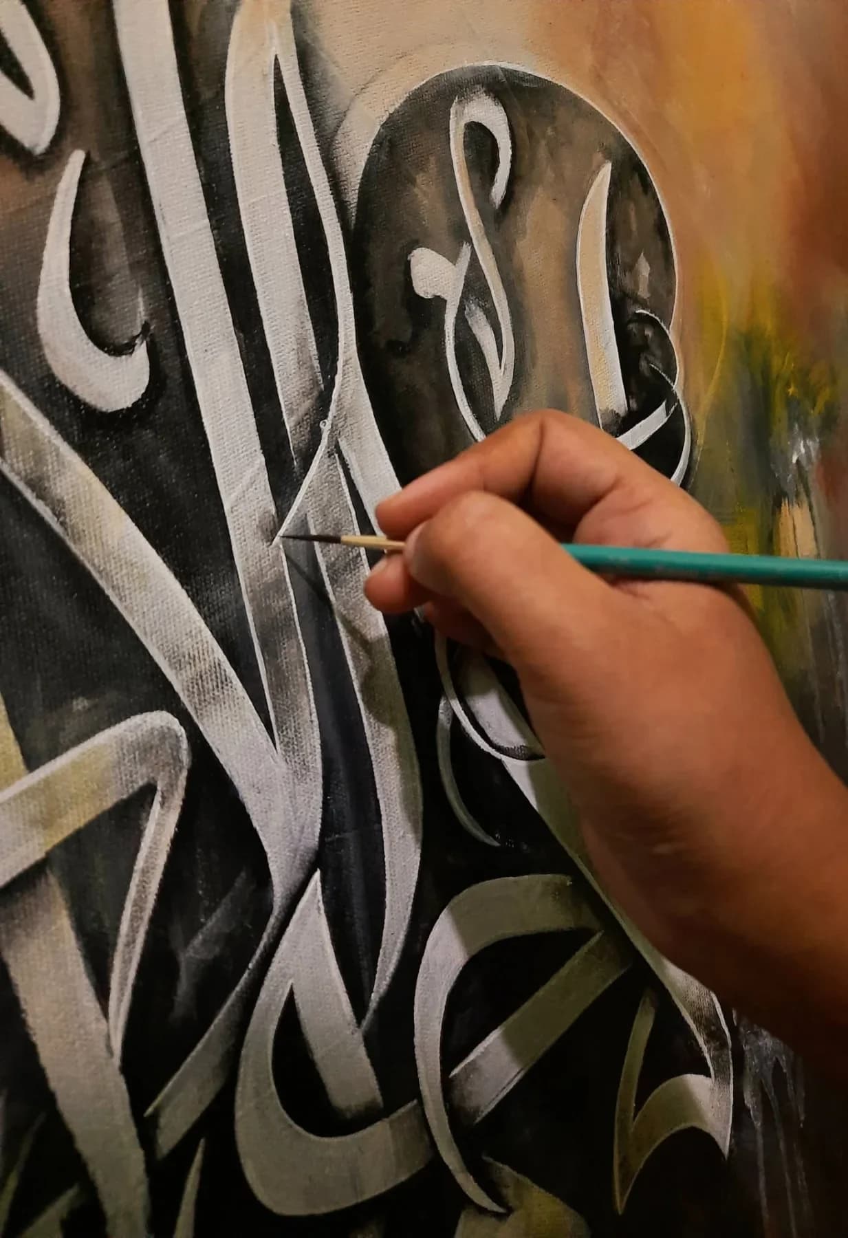 Calligraphy Painting on Canvas