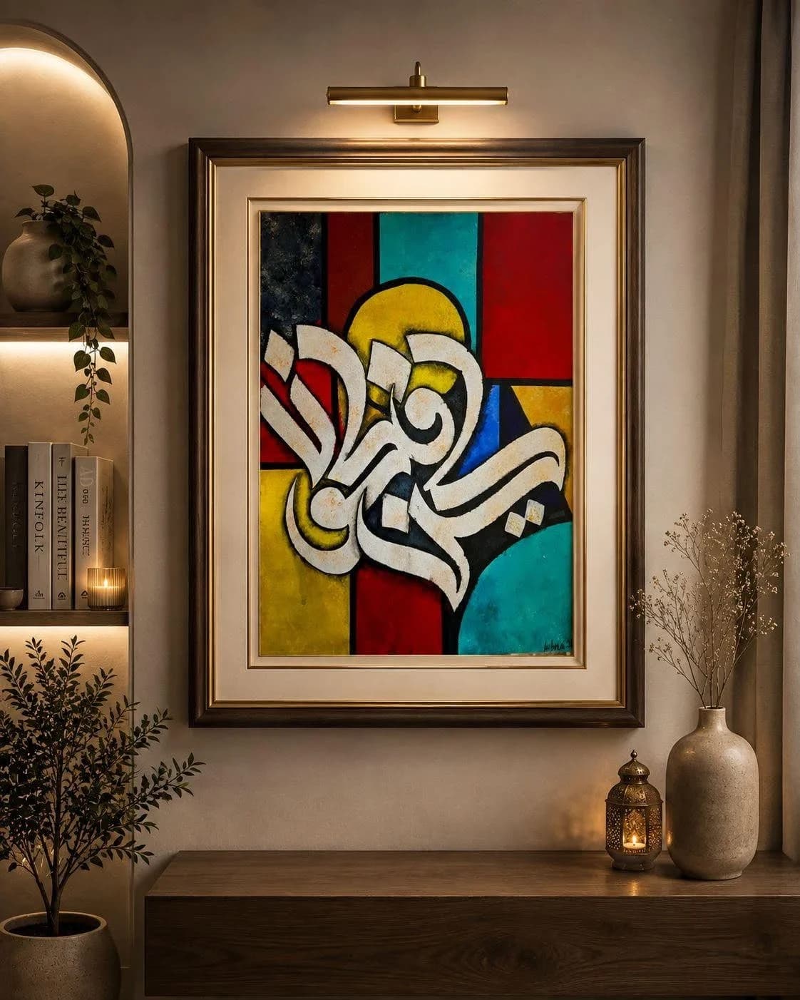 Calligraphy in Stained Glass — on the wall
